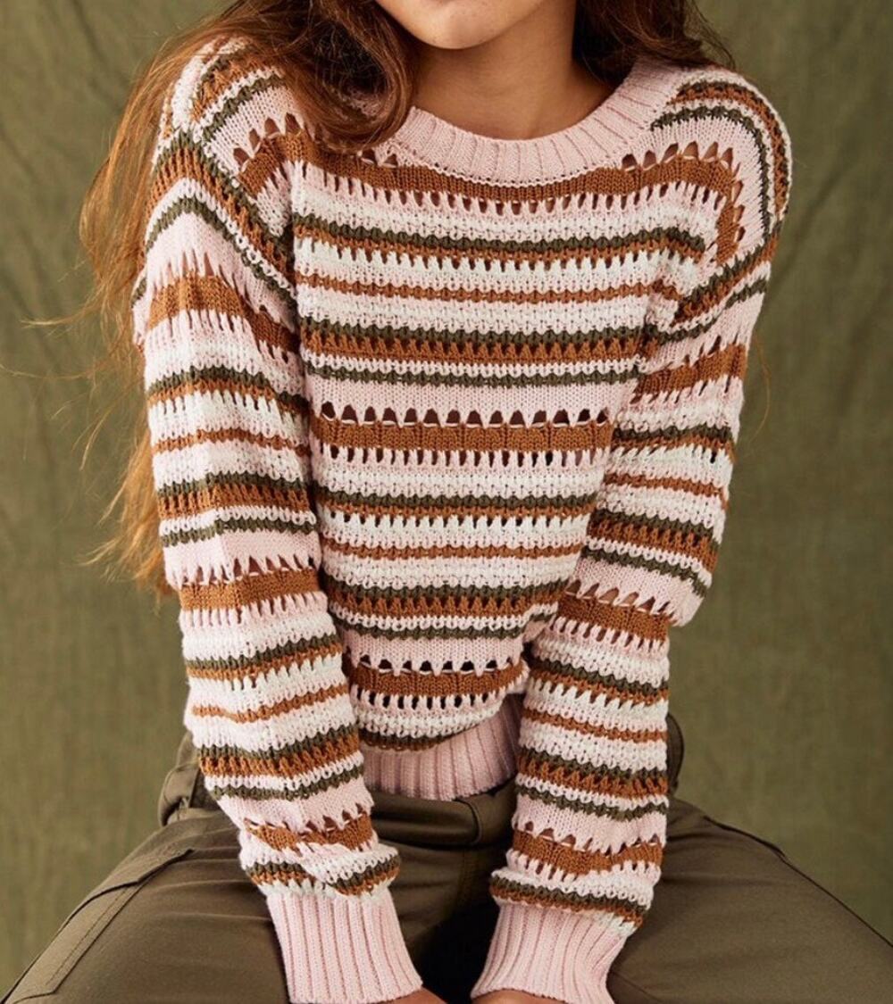 FULL TILT BY TILLYS | LONG SLEEVE STRIPED SWEATER | GIRLS MEDIUM